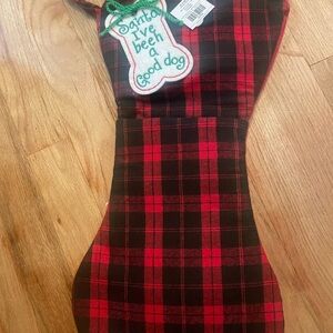 Plaid Dog Christmas Stocking